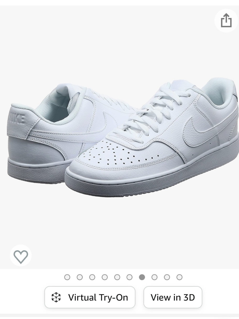 Nike women’s court vision classic white sneakers size 8